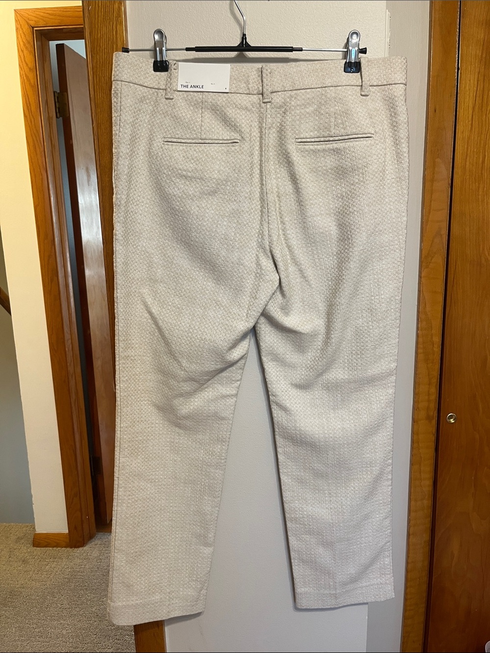 Ann Taylor Cream Textured Ankle Pants - Picture 2 of 5